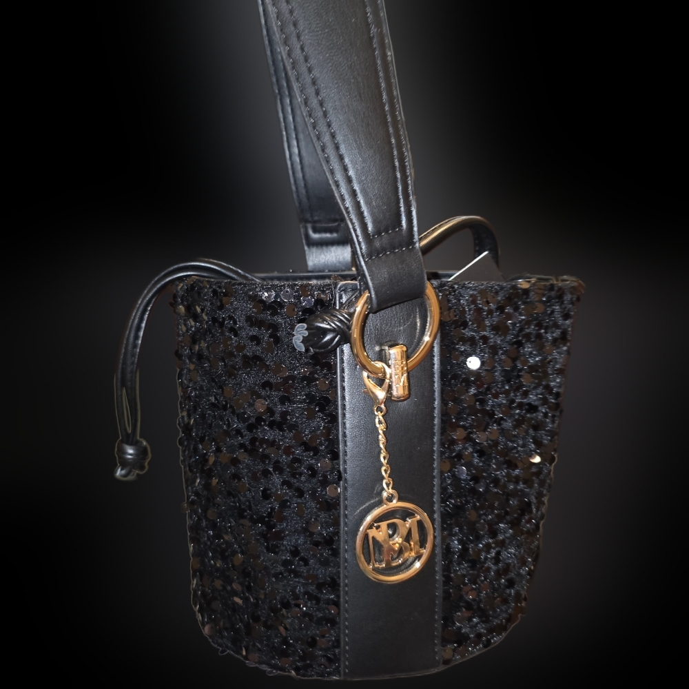 Badgley Mischka Sequin Bucket Bag